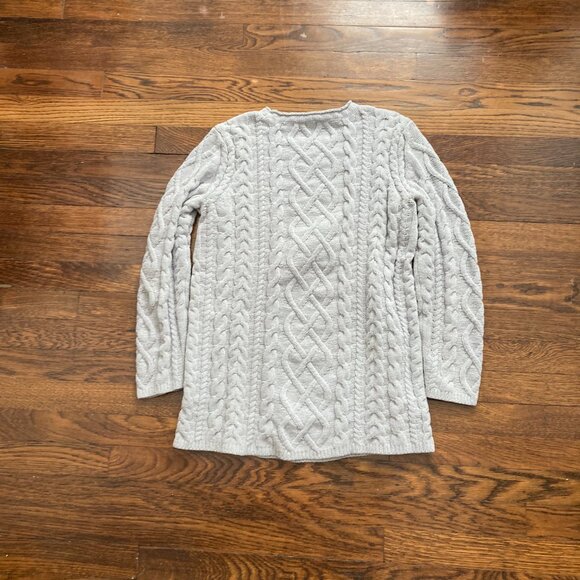 J.Jill  GRAY CHENILLE Cable Knit Chenille sweater, Small - Picture 2 of 6